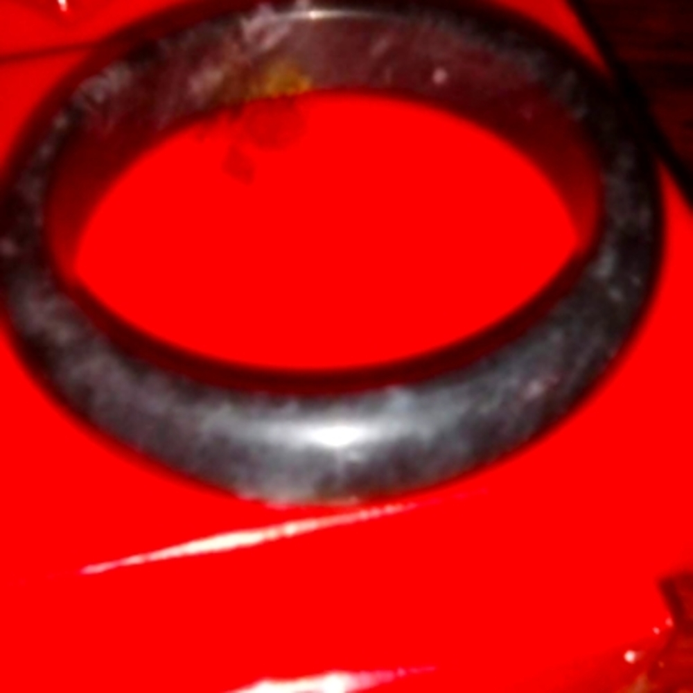 GENUINE BLACK JADE BANGLE BRACELET 63MM FINE